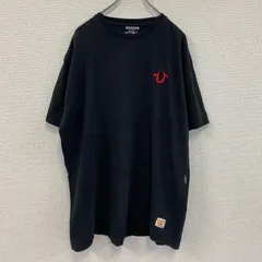 古着 used　TRUE RELIGION　トゥルーレリジョン　半袖プリントTシャツ　刺ロゴ　黒　ブラック　2XLサイズ【値引き交渉OK！】