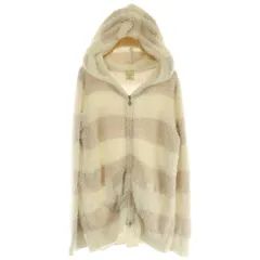 ジェラートピケ gelato pique 2ボーダーパーカ ジップアップ フーディ ルームウエア F ベージュ ホワイト /MY ■OS ■GY58