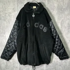 adidas descente boa jacket padded quilting switching design black arch logo 激レア 90s adidas デサント ボアジャケット キルティング 切替 黒