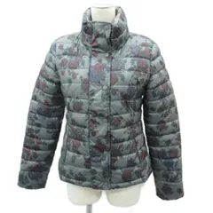 ギャップ GAP 中綿ジャケット ミドル丈 XS カーキ 花柄 スタンドカラー /SY71 ■GY58