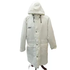 アシックス asics スポーツウエア ベンチコート ロング丈 2WAY フード付き O 白 ホワイト /SM34 ■GY58