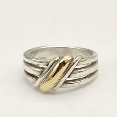 【美品】ヴァンドーム　コンビリング　K10　SILVER　8号