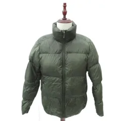 ユニクロ UNIQLO ウルトラライトダウンジャケット ナイロン M カーキ スタンドカラー ジップアップ 収納袋付き ミドル丈 /YS55 ■GY58