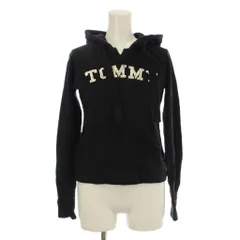 トミーガール tommy girl パーカー 上着 S 黒 ブラック 長袖 フード付き ロゴプリント /LP ■GY60