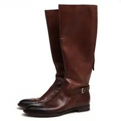 セルジオロッシ／Sergio Rossi ロングブーツ シューズ 靴 レディース 女性 女性用レザー 革 本革 ブラウン 茶  A44250 ジョッパーブーツ モンクストラップ 乗馬ブーツ ジョッキーブーツ
