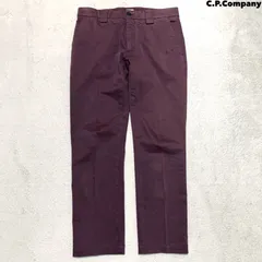 C.P.Company Slim Fit Satin Trousers トラウザーズ スラックス パンツ ストレッチ スリムフィット センタープレス サイズ46 ワインレッド ボルドー シーピーカンパニーのサムネイル