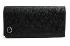 グッチ／GUCCI 長財布 財布 ウォレット メンズ 男性 男性用 レザー 革 本革 ブラック 黒  610467 CAO2N 1040 インターロッキングG 小銭入れあり シボ革 シュリンクレザー 二つ折り