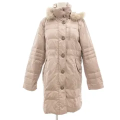 ダウンコート M ピンクベージュ ブルーフォックスファー フード付 158-12718 /UO ■GY59