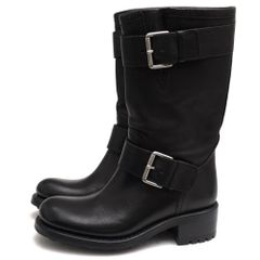 00s PRADA leather engineer boots black - メルカリ