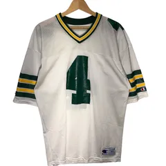 Champion /チャンピオン 90年代/90’s ヴィンテージ NFL グリーンベイパッカーズ USA製 ブレッド・ファーブ 4 ユニフォーム メッシュ ゲームシャツ チーム アメフト Tシャツ フロントバックプリント 44サイズ ホワイト