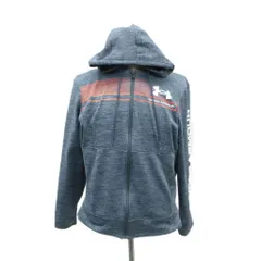 アンダーアーマー UNDER ARMOUR スポーツウェア ジャケット パーカー L グレー ジップアップ ロゴプリント 裏起毛 ミドル丈 /YS40 ■GY60