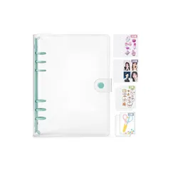 【新品】 GOKEI シール帳 A5 クリア バインダー 4種24枚 リフィル付 推し活 【バインダー1個 4ポケットリフィル10枚 1ポケットリフィル10枚 シール専用台紙2枚 チャック付きポケット2枚】 シール 手帳 トレカ カード ファイル 収納 ケ 1