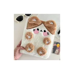 【新品】 シール帳 大きめ 10枚リフィル付き A6 バインダー ふわふわ 可愛い 動物デザイン 日記帳 手帳 推し活グッズ シールコレクション カード収納 キッズ文具 おしゃれ ギフト (ねこちゃん+10枚リフィル) 1