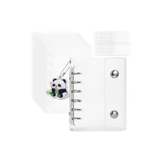 【新品】 tourmono シール帳 透明 A7 サイズ ミニ バインダー 両面収納【リフィル×30枚】 シール台紙 クリア カードポケット 手帳 推し活 女の子 コラージュノート クリアタイプ A7 1