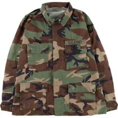 古着 90年代 米軍実品 迷彩柄 ウッドランドカモ リップストップ B.D.U ミリタリージャケット USA製 LARGE-SHORT メンズL相当/eaa617858