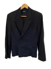 コムデギャルソン COMME des GARCONS トリコット tricot  メシュ 切替え ダブルジャケット 紺 ジャケット ネイビー Mサイズ 101LT-336のサムネイル