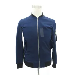 インヘリット INHERIT ブルゾンジャケット S 紺 ネイビー ジップアップ ミドル丈 /YS48 ■GY58