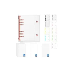 【新品】 Derpilo シール帳 女の子 透明 シール帳 A6 バインダー【リフィル10枚＋シール専用台紙10枚＋下敷き1枚】大きめ 大人のシール帳 シール収納 ファイル ステッカー整理 かわいい コレクション用 追加リフィル対応 0