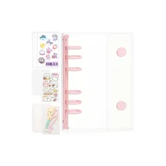 【新品】 バインダー 透明 シール帳 A6【バインダー×1個+リフィル×20枚+下敷き×2枚+チャック付きポケット×2枚】 3層構造 カードスリーブ ミニシール帳 ミニ クリアバインダー A6かわいい シール収納 6穴 シールバインダー 女の子 推し活 文 0