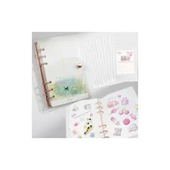 【新品】 Petyume 猫 シール帳 A6 6穴 透明バインダー 剥がせる台紙付き 推し活・デコ用 (猫シール帳, A6) 0