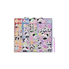 【新品】 ぷにぷに シール 【4枚セット】 パンダ かわいい動物キャラクター 立体3Dシール ご褒美ステッカー 女の子向け プランナー シール帳用 ノート スマホ ウォーターボトル装飾用 1