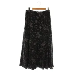 ギャバジンケーティー Gabardine K.T フレアスカート ロング 花柄 11 ブラック グレー /DF ■GY58