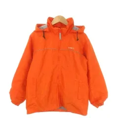 イグニオ IGNIO スキーウェア ジャケット 子ども用 140 オレンジ 無地 フード付き 長袖 /AO13 ■GY58