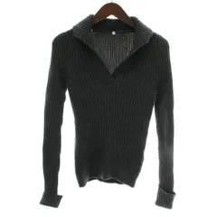 23区 オンワード樫山 ニット セーター ウール リブ 長袖 Vネック 38 ダークグレー /XZ ■GY63