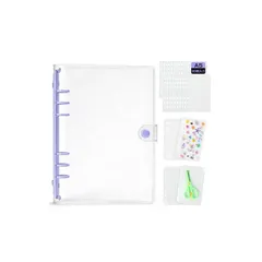 【新品】 J.K.T シール帳 透明バインダー はがせる A8/A7/A6/A5 【リフィル×20枚 台紙×2枚 チャック付きポケット×2枚】 女の子 子供用 かわいい 推し活 シールセット 収納ファイル 6穴 3穴 バインダー型ノート はさみ付き 4色  0