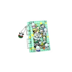 【新品】 KRGNPLE ウォブルノート 空白インナーページ 40 枚 交換可能 シール帳 A7 可愛い O型リングファイル キャラクター システム手帳 女の子 リング式 シール整理用 こども用 贈り物に最適（005） 0