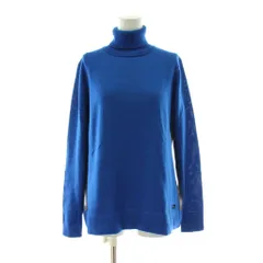 カルバンクライン CALVIN KLEIN ニット セーター ウール L 青 ブルー タートルネック 長袖 無地 トップス /PP ■GY60