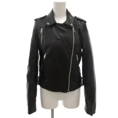 ザラ ZARA ダブルライダースジャケット 革ジャン フェイクレザー XS 黒 ブラック /KR ■GY58