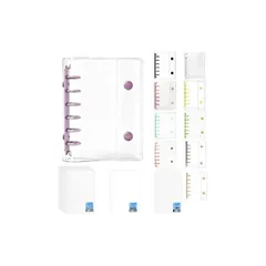 【新品】 Derpilo シール帳 A7 透明 ミニサイズ【リフィル10枚＋シール専用台紙10枚＋下敷き1枚セット】 A7 バインダー シール収納 ファイル ステッカー整理 かわいい コレクション用 追加リフィル対応 0