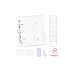 【新品】 Hayexiha シール帳 透明シール帳 3穴リング式 A8サイズ シール収納 透明リフィルフォルダー ミニシール帳 引き裂き可能 替えリフィル30枚付き シール帳 女の子 カードポケット 自由に交換可能なリフィル 応援グッズ収納 写真収納 ファ 0