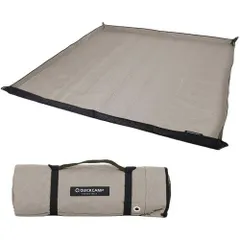 [クイックキャンプ] レジャーシート 厚手 大きい 200cm×200cm 大判 撥水 ペグ穴 マット コンパクト アウトドア ピクニック ファミリー 大人数 洗える グレー