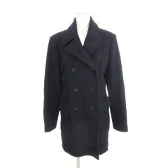 エムケー ミッシェルクラン MK MICHEL KLEIN Pコート 40 紺 ネイビー ダブルブレスト 長袖 ラペルカラー /AH19 ■GY63