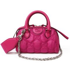 Gucci 極美品 GG マトラッセ ナイロン ピンク ショルダーバッグ グッチ 