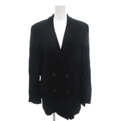 トラサルディ TRUSSARDI 美品 ジャケット ウール 42 黒 ブラック 総裏地 ダブルブレスト 長袖 テーラードカラー  /HW ■GY61のサムネイル