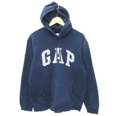 ギャップ GAP パーカー プルオーバー M 紺 ネイビー 長袖 フード付き ロゴ /HO27 ■GY58