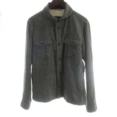 ムッシュニコル monsieur NICOLE シャツジャケット 46 グレー ショールカラー 長袖 フラップポケット /AB ■GY58