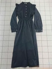 ◇ Θ パレモストア PALEMO STORE NO.1913-3 フリル長袖ワンピース ネイビー系 M レディース E  【1602040055065】