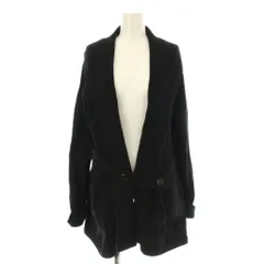 23区 オンワード樫山 ニット カーディガン 44 黒 ブラック ショールカラー 長袖 ベルト付き /LP ■GY60