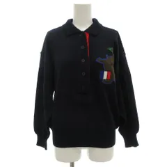 カステルバジャック CASTELBAJAC SPORT ポロニット セーター 長袖 2 ウール 紺 ネイビー /GV ■GY59のサムネイル