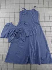 ◇ ⊂ ワンウェイ one way 2点セットキャミワンピース＋トップス Mサイズ ブルー系 レディース E  【1602040068096】