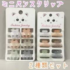 c065【新品・未使用品】ミニバンスクリップ 2種類セット 各種6個・計12個 前髪クリップ ヘアアクセサリー ヘアクリップ バレッタ レディース キッズ 女の子 女児 前髪 まとめ髪 ヘアアレンジ かわいい おしゃれ お揃いコーデ 韓国 プレゼント