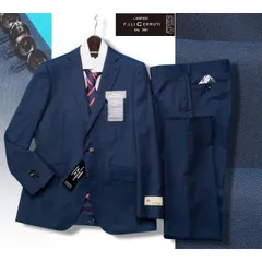 新品10.8万円  大手百貨店扱い 10マンス『CERRUTI チェルッティ ジェノバ 伊製生地』ウール100% 綾織 無地 スーツAB4紺(B) 1520091のサムネイル