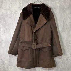 Real mouton coat brown with belt 極上 リアルムートン コート ブラウン ベルト付き 本革