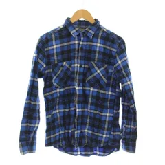 エドウィン EDWIN シャツ  フランネル M 青 ブルー チェック柄 長袖 胸ポケット /LP ■GY60