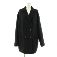 ザラ ZARA チェスターコート ミドル丈 ダブル ウール M 黒 ブラック /KU ■ECB001