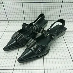 ◇ ⊂ フォーエバー21 FOREVER 21 ベルトデザイン ポインテッドトゥ サンダル ブラック系 レディース E  【1602130006069】